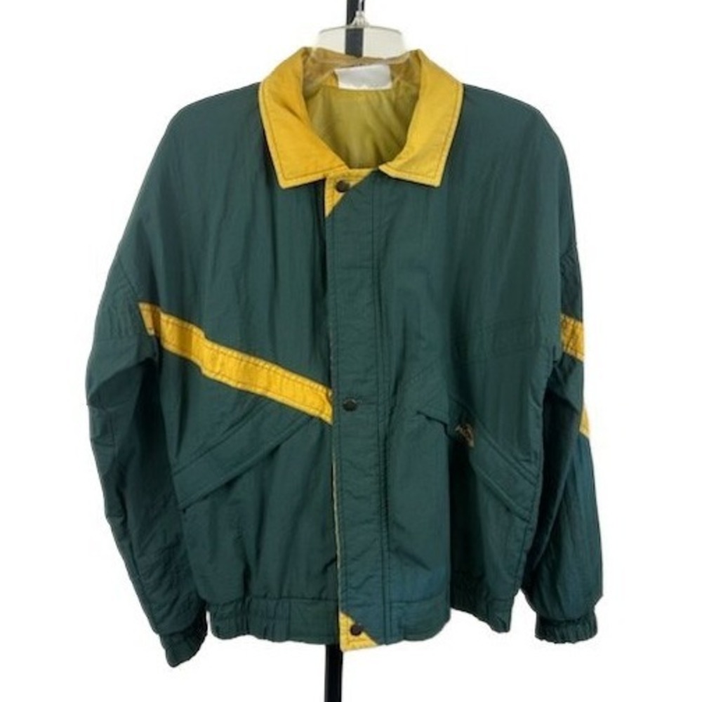 Jaguar Racing Windbreaker Jacket Women's Size Small Green Yellow‎ Embroidered